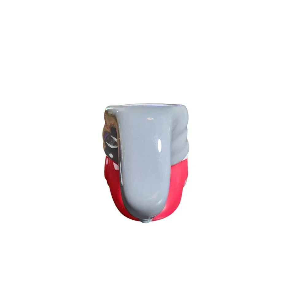 Pottery Barn Red White & Gray Ceramic Hooded Gonk‎ Gnome Coffee Mug 5